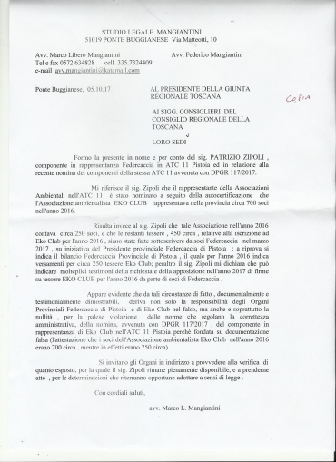 Toscana: Bufera sulle nomine Ekoclub all&#039;ATC di Pistoia