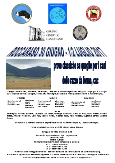 Roccaraso 2017: prove classiche su quaglie