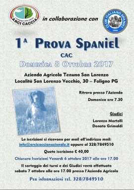 Arci Caccia: Prova Spaniel a Foligno