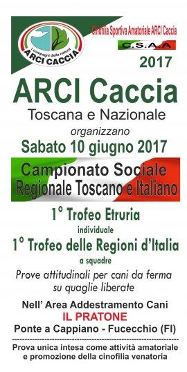 Sabato 10 Giugno Campionato Italiano Attitudinale su quaglie